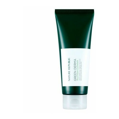 Nature Republic Green Derma Mild Cica Foam Cleanser Очищающая пенка для чувствительной и проблемной кожи лица с центеллой, 150 мл