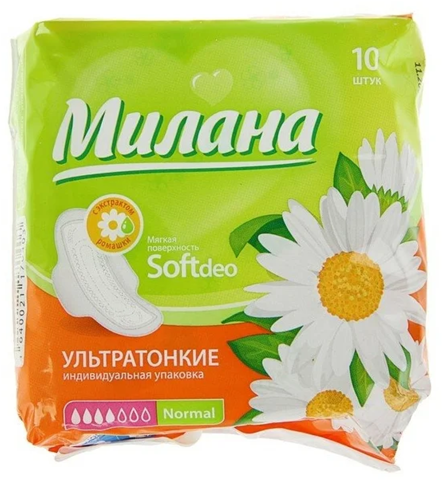 Милана Прокладки «Милана» Ultra Soft Normal Deo Ромашка, 10 шт/уп