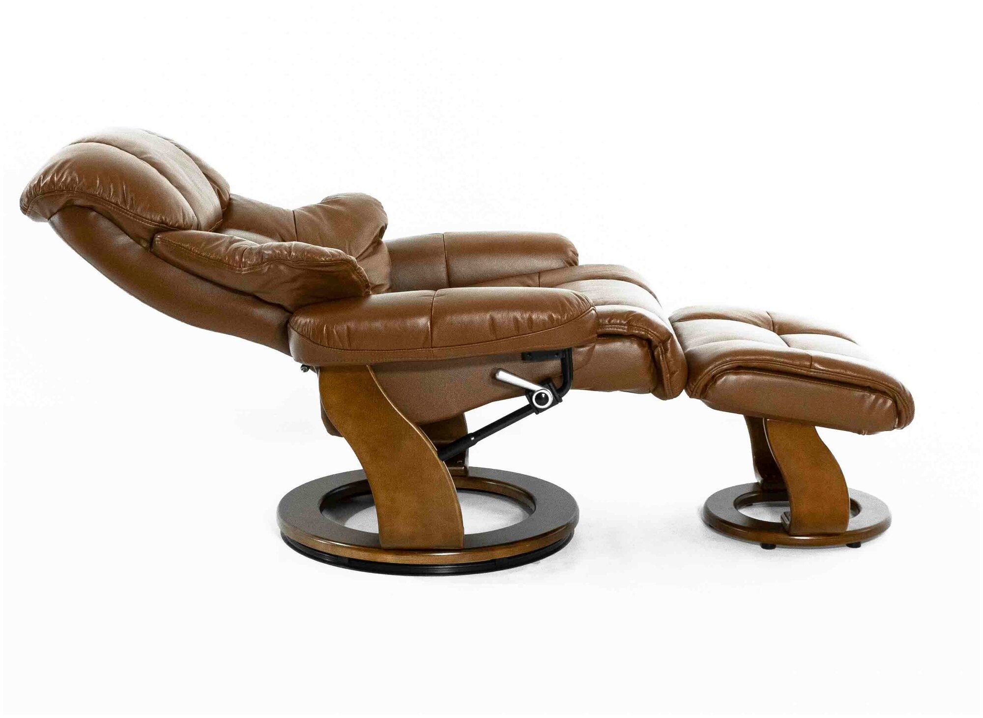 Кресло-реклайнер Falto Relax LUX 7438W, натуральная кожа, цвет коричневый - фотография № 3