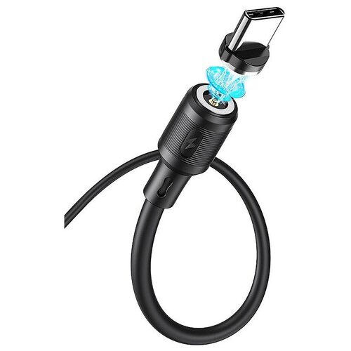 Магнитный кабель Hoco X52 Sereno, USB - USB Type-C, 1м, черный магнитный кабель hoco x52 sereno usb usb type c 1м черный