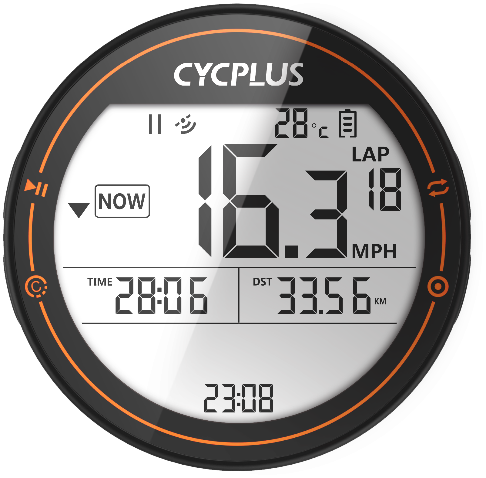 Беспроводной GPS велокомпьютер Cycplus M2 19 функций (совместим с датчиками: скорости каденса мощности пульса)