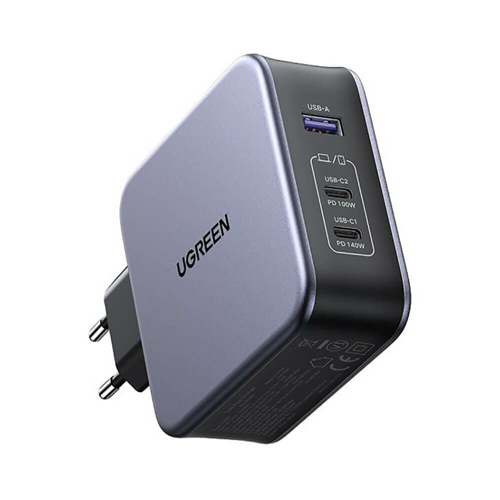 Зарядное устройство сетевое UGREEN 90549 USB Type-А/2*USB Type-С, 140W, кабель USB-C/USB-C, 2м, черное - фото №12