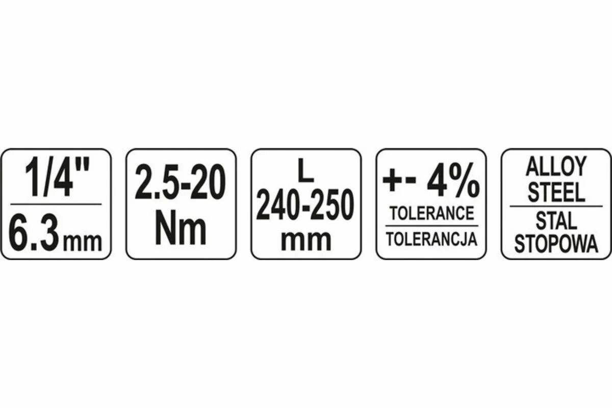 Динамометры Ключ динамометрический 1/4 2,5-20 Нм