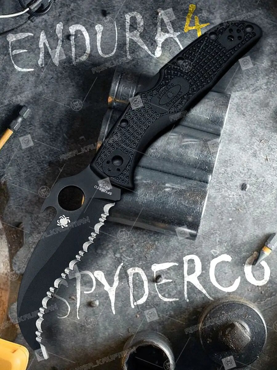 Нож складной туристический MATRIARCH 2 EMERSON, сталь 8Cr13MoV, рукоять из термопластика FRN, fullblack, серрейторная заточка