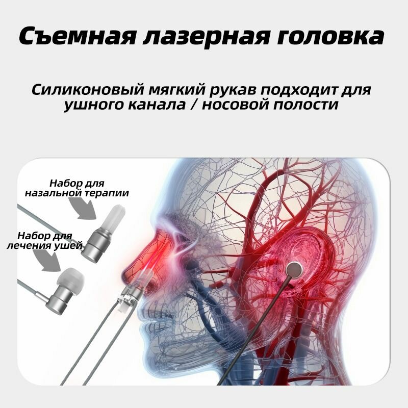 Изображение Устройство для лечения ринита и среднего отита, лазер длиной волны 650 нм для увеличения притока крови