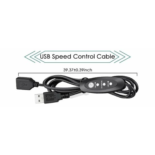 GDSTIME USB вентилятор 40/60/80/92/120/140 мм, USB Speed Controller, Нет цветная (RGB), Черный