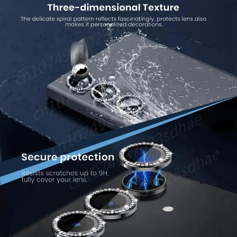 Блестящий 3D Алмазный металлический протектор кольца для камеры Samsung Galaxy A55 A35 A54 A34 A24 фотообъектив из сплава HD Закаленное стекло Защитная крышка, Colorsful-01, For Samsung A55 5G — фото 1