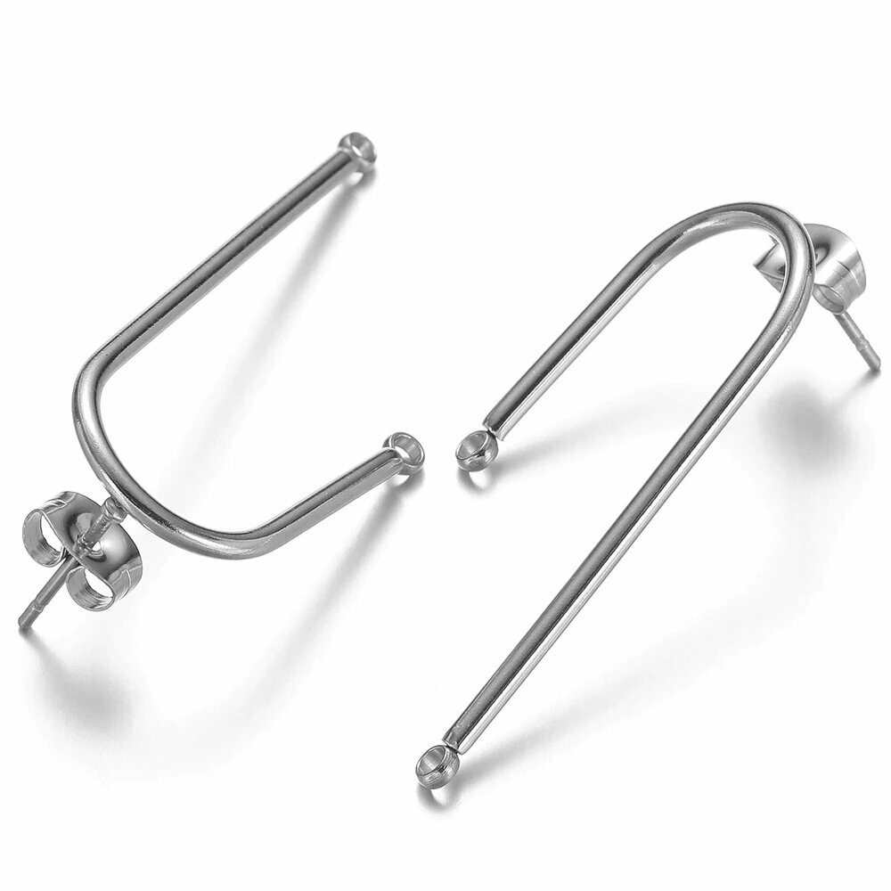 Серьги-кольца из нержавеющей стали, Steel, 37mm