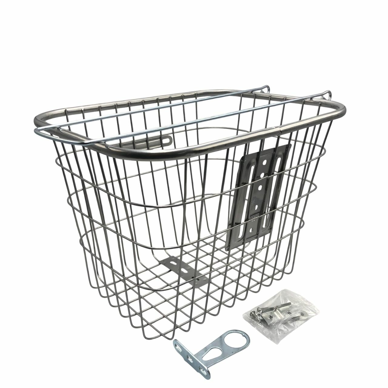 Корзина для велосипеда серебристая — фото 1