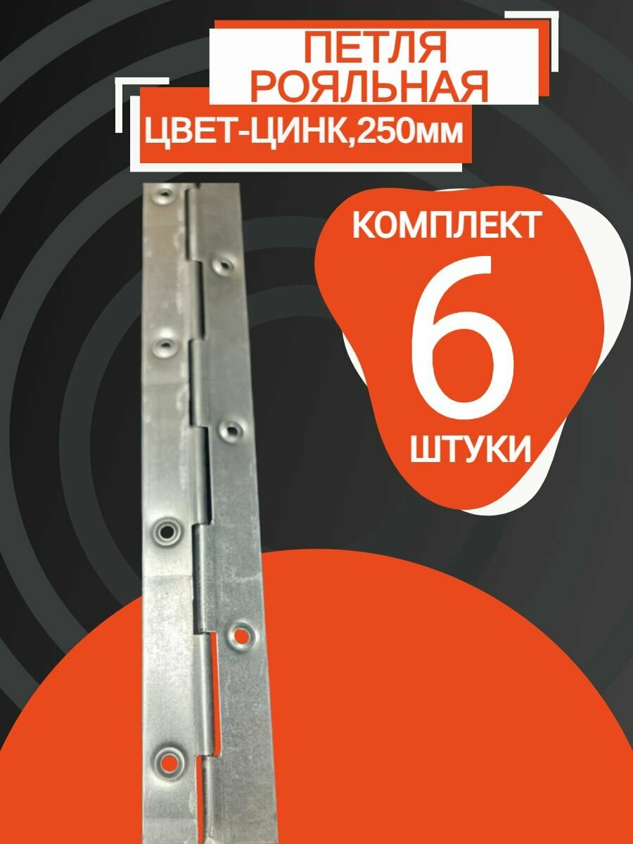 Петли рояльная 250мм (6 шт)