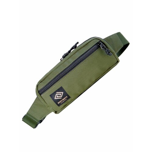 Сумка поясная RHOMBYS, фактура гладкая, олива
