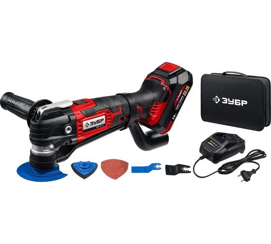 Реноватор ЗУБР 18 В 1 АКБ (2 Ач) набор насадок сумка МФИ-18-21