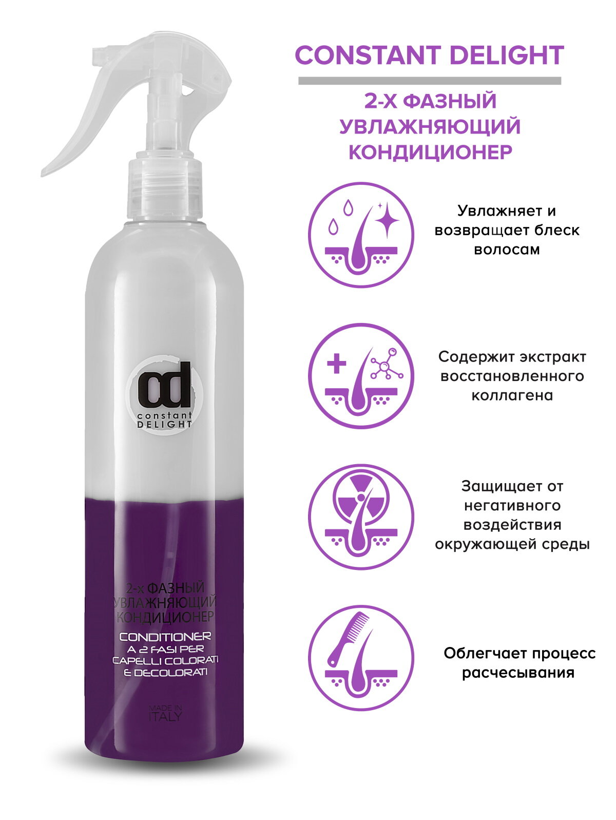 Двухфазный спрей для увлажнения волос CONSTANT DELIGHT 400 мл — фото 1