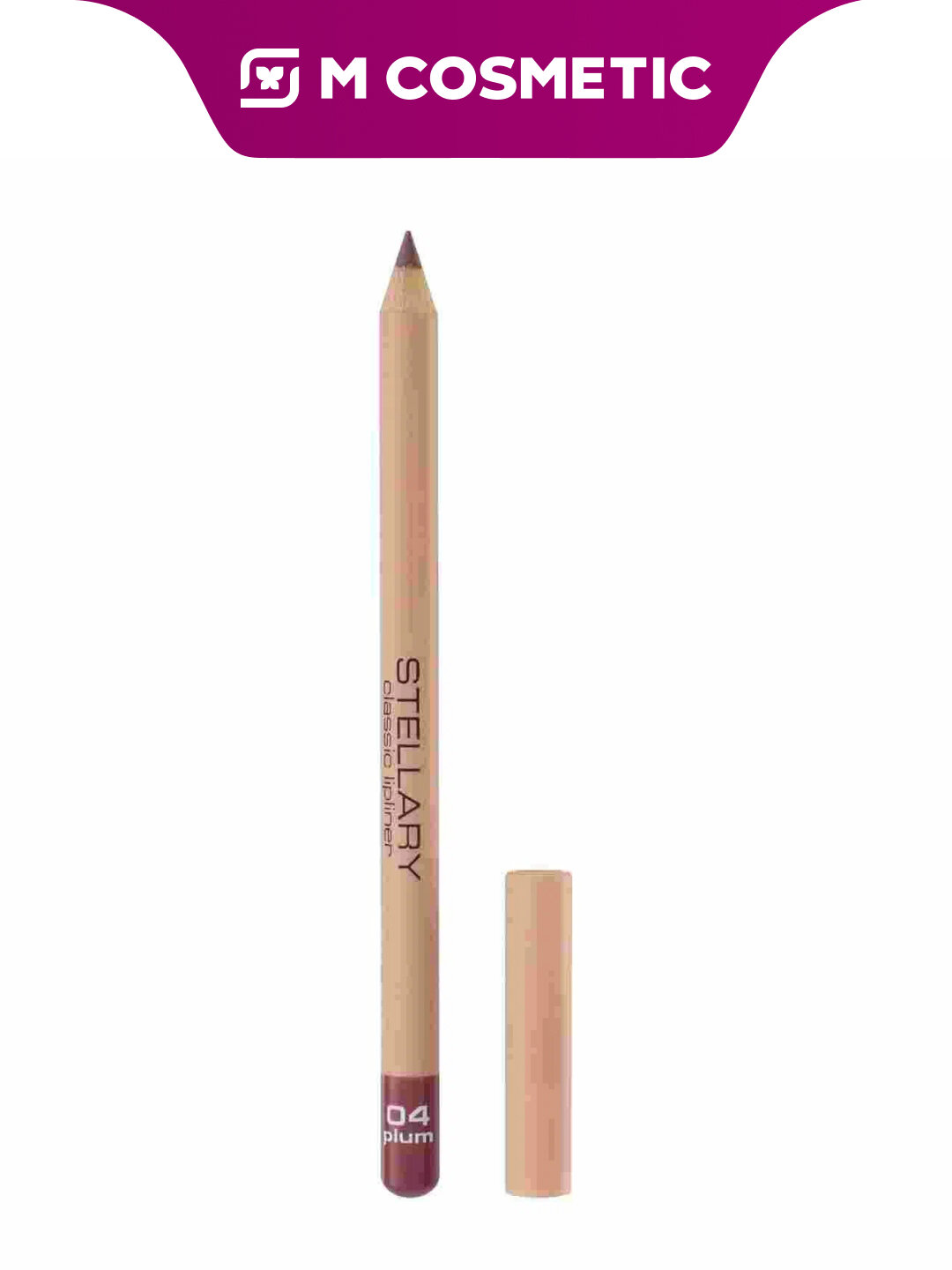 Карандаш для губ STELLARY Classic lipliner №04, сливовый, твердая текстура