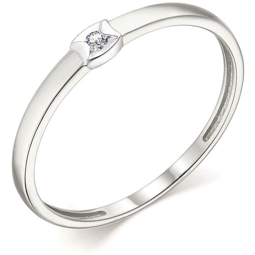 фото Алькор кольцо с 1 бриллиантом из белого золота 13800-200, размер 16.5