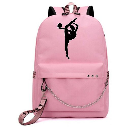 рюкзак балет с цепью розовый 7 Рюкзак Гимнастика с цепью розовый №7