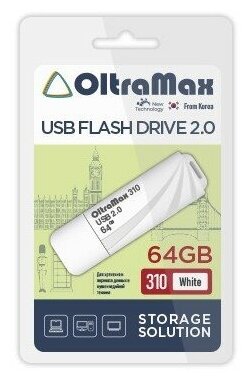 Флешка OLTRAMAX OM-64GB-310-White 64 Гб, белый