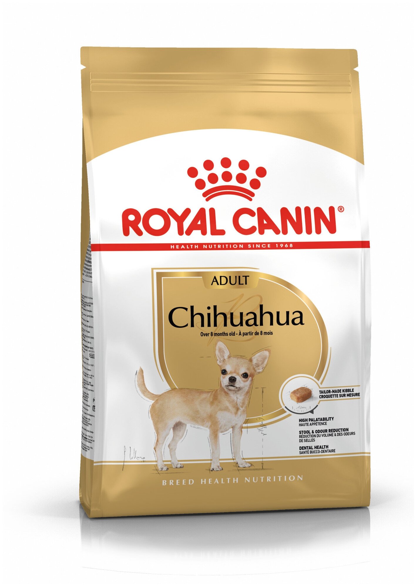Корм сухой ROYAL CANIN полнорационный для взрослых собак породы чихуахуа в возрасте 8 месяцев и старше 500 г х 3 шт