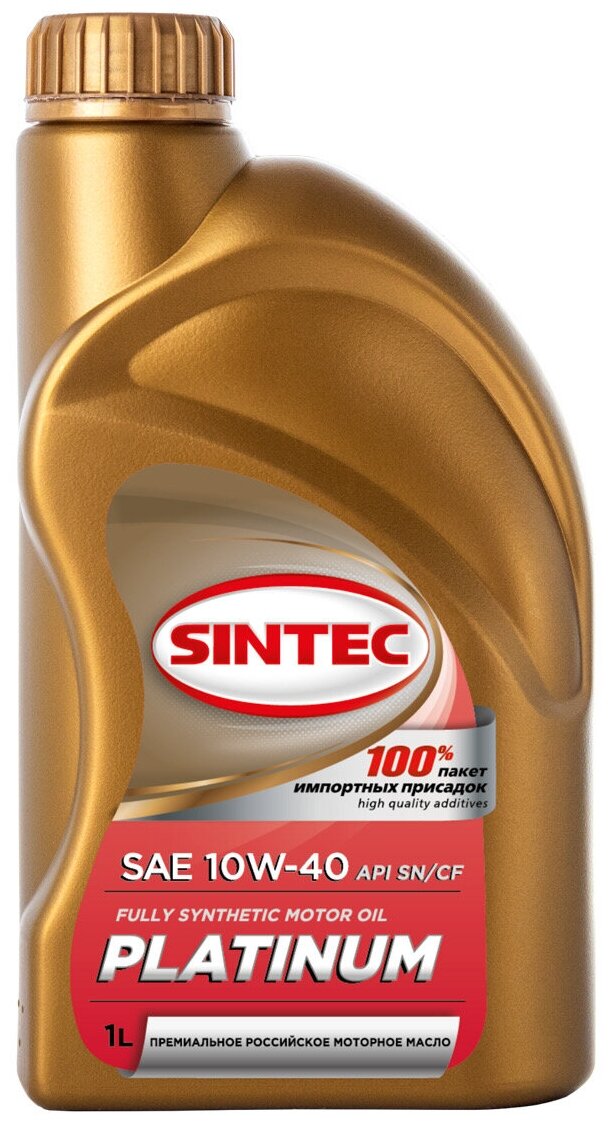 Масло моторное sintec platinum sae 10w-40 api sn/cf 1л (новый арт. 600166) sintec 999858