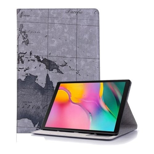 фото Чехол-книжка mypads для samsung galaxy tab s 8.4 sm-t700/t705 с мульти-подставкой и визитницей тематика карта мира серый
