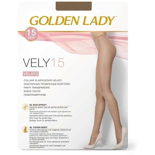 Колготки Golden Lady Vely, 15 den, размер 4/L, бежевый, коричневый