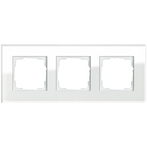 Gira Рамка 3-постовая Gira Esprit белое стекло 021312