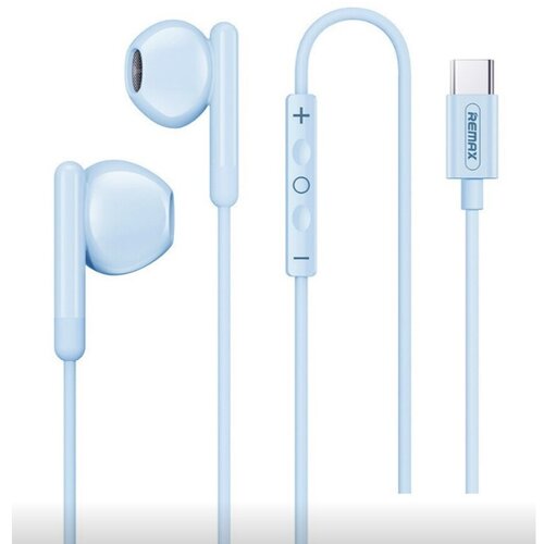 Наушники внутриканальные Remax RM-522a Wired earphone Type-C цвет голубой 40400₽