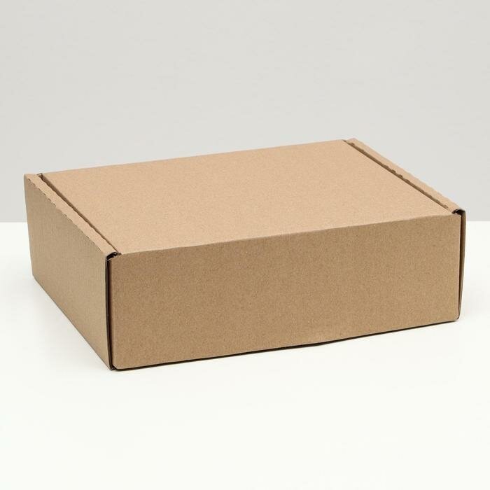 Коробка-шкатулка, бурая, 27 х 21 х 9 см, 2 штуки