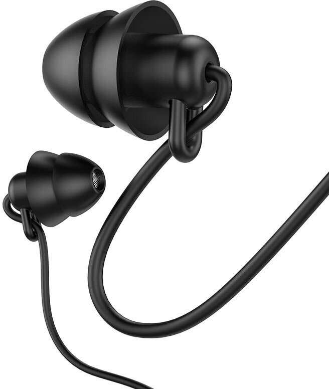 Наушники M81 Imperceptible universal sleeping earphone, HOCO, вакуумные с микрофоном, черные