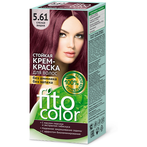 Fito косметик Fitocolor стойкая крем-краска для волос, 5.61 спелая вишня, 115 мл fito косметик fitocolor стойкая крем краска для волос 5 61 спелая вишня 115 мл