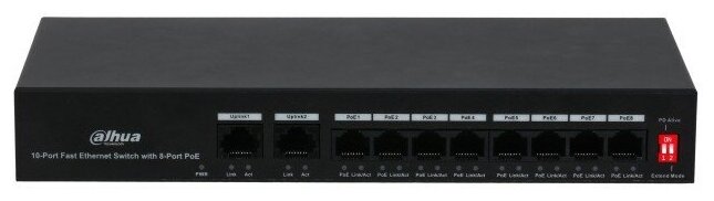 Коммутатор 8-портовый неуправляемый с PoE Dahua DH-PFS3010-8ET-65
