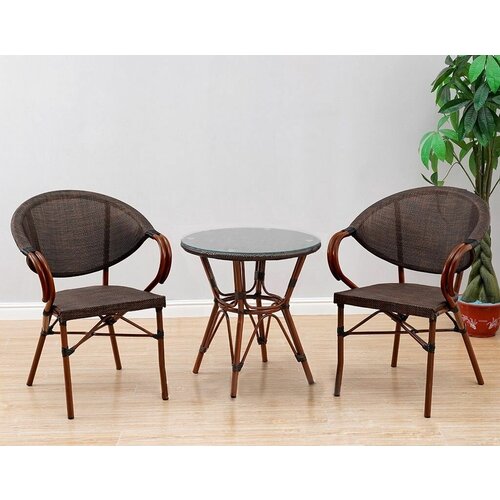 Набор садовой мебели Patioli Мерло Дуэт из искусственного ротанга цвет каштан