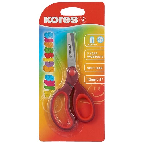Купить Ножницы Kores детские, Softgrip, 13 см, с пластик, прорезиненные, асимметричные ручки