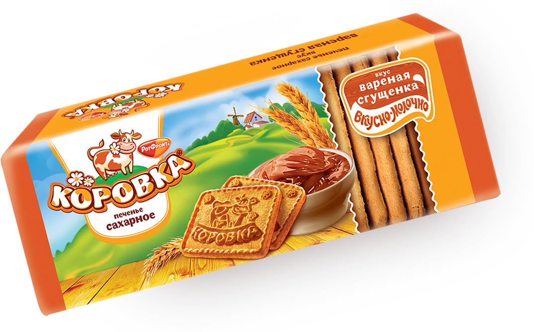 Печенье сахарное Коровка с вареной сгущенкой, 280 гр