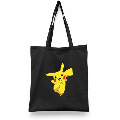 фото Сумка-шоппер унисекс каждому своё "покемоны/pokemon" черная