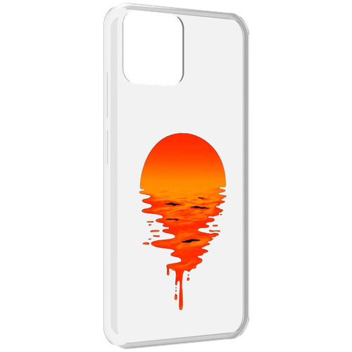 Чехол MyPads оранжевый закат на воде для Blackview A95 задняя-панель-накладка-бампер