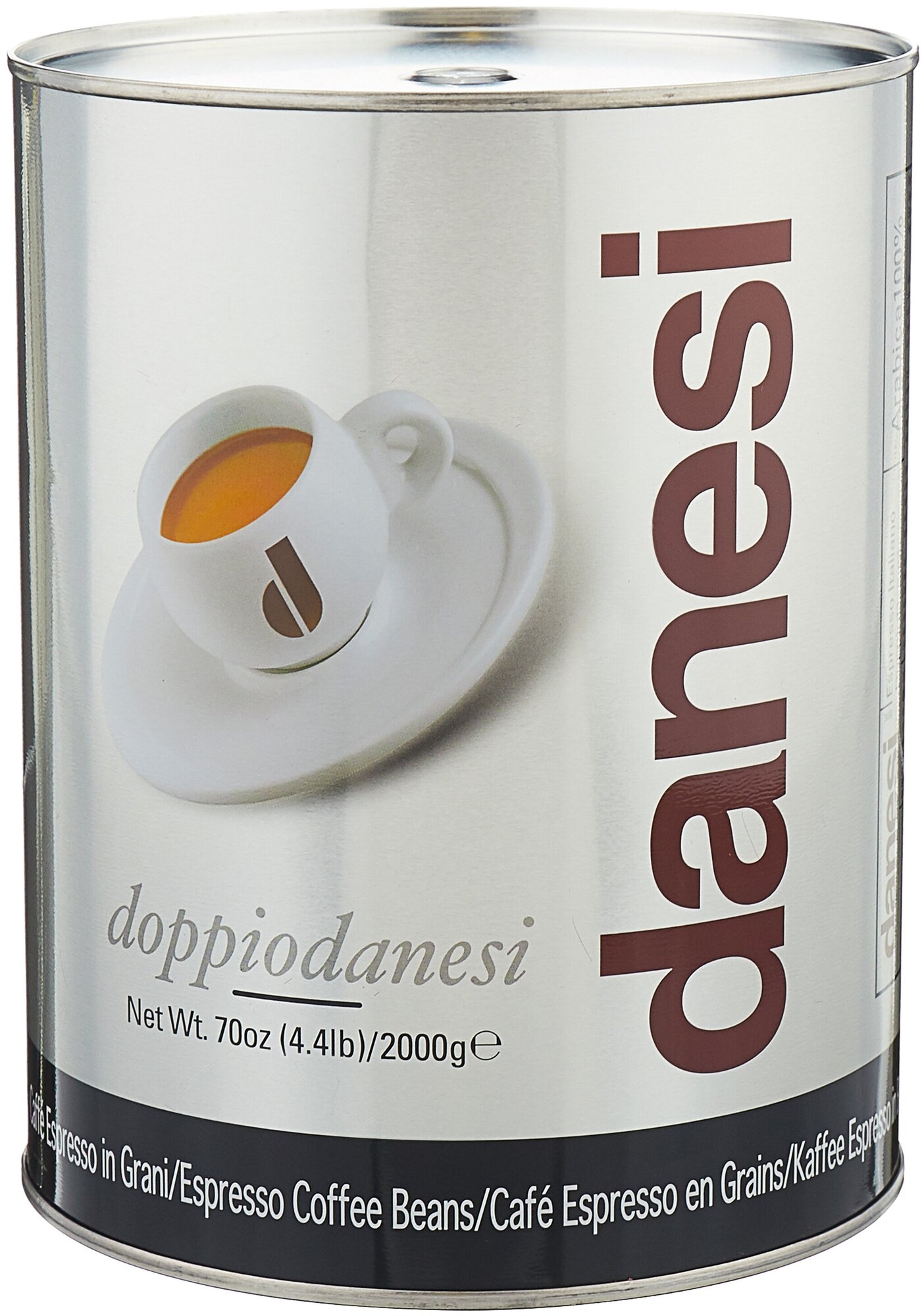 Кофе в зернах Danesi Espresso Doppio, жестяная банка, 2 кг
