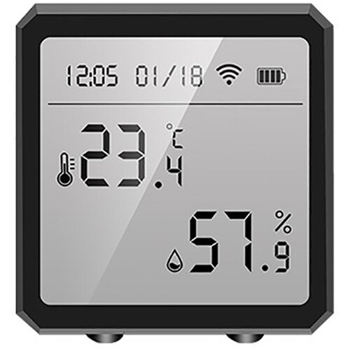 Датчик температуры и влажности WiFi, Комнатный гигрометр-термометр, Черный датчик влажности комнатный qfa4171 884 208 027