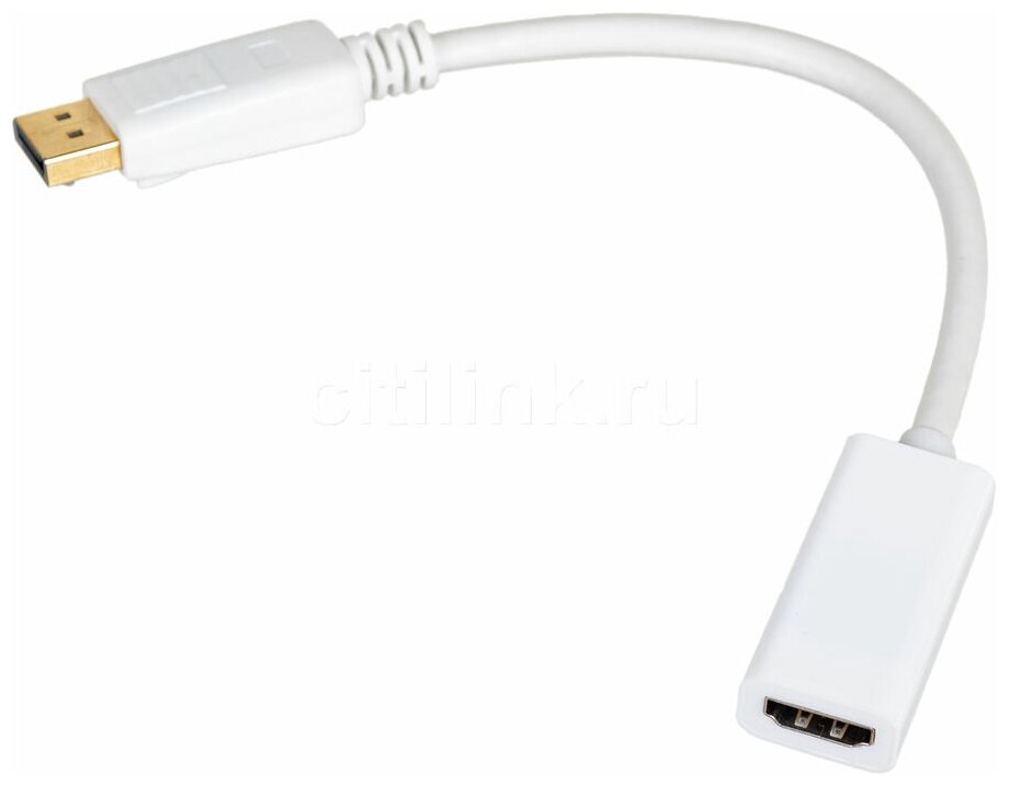 Переходник HDMI (f) - DisplayPort (m) , белый