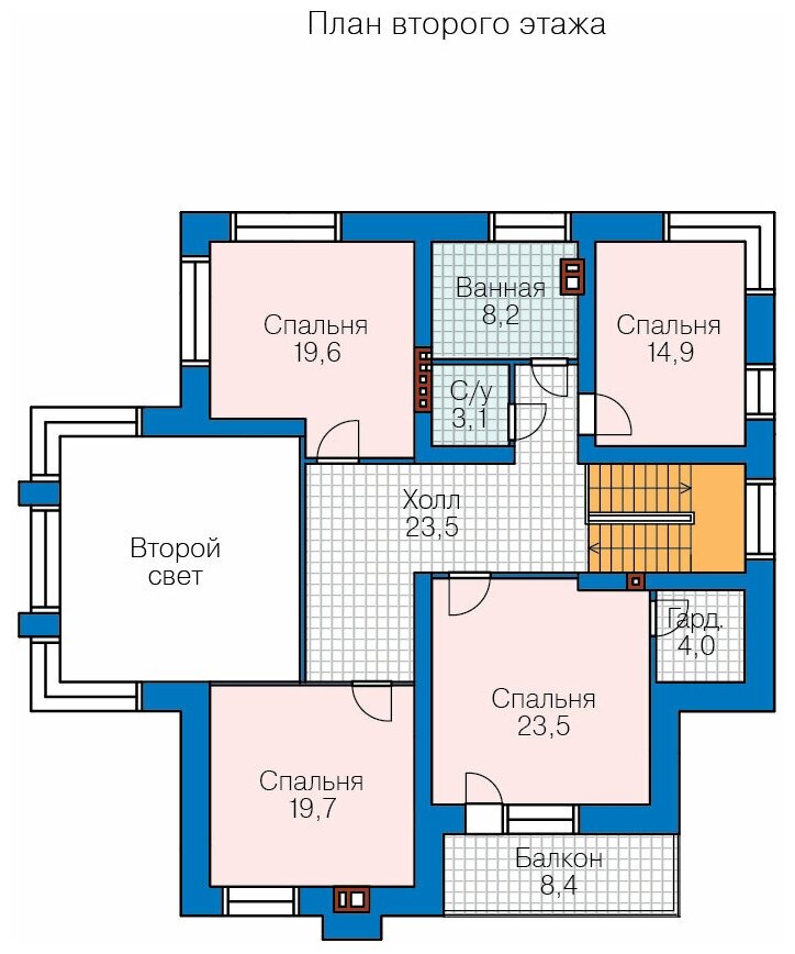Проект дома Catalog-Plans-48-24Cedral (268,23кв.м, 16,62x15,71м, кирпич 640) - фотография № 3