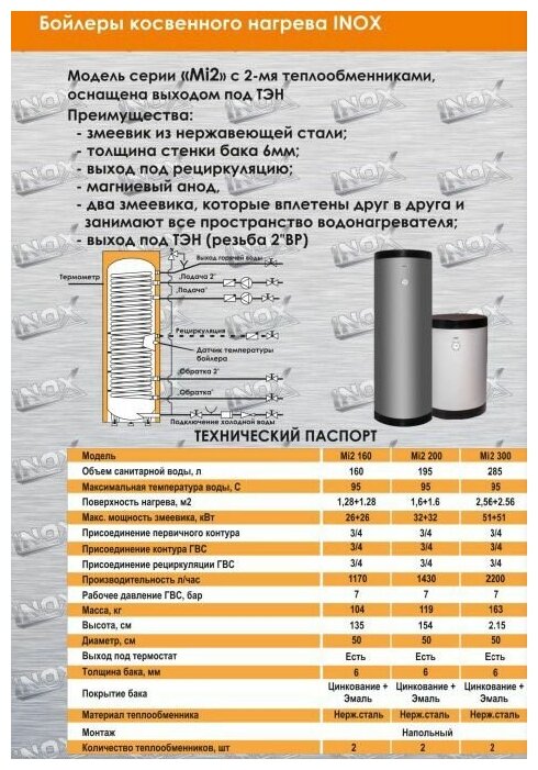 Бойлер косвенного нагрева AR300 INOX (2-А теплообменника) Белый (без возможности подключения ТЭНА) - фотография № 16