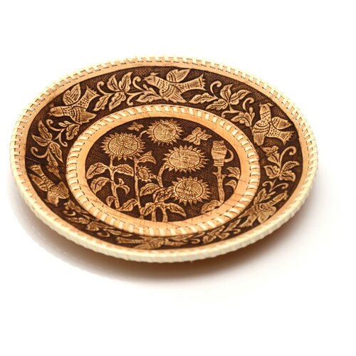 Тарелка из бересты Подсолнухи 610₽