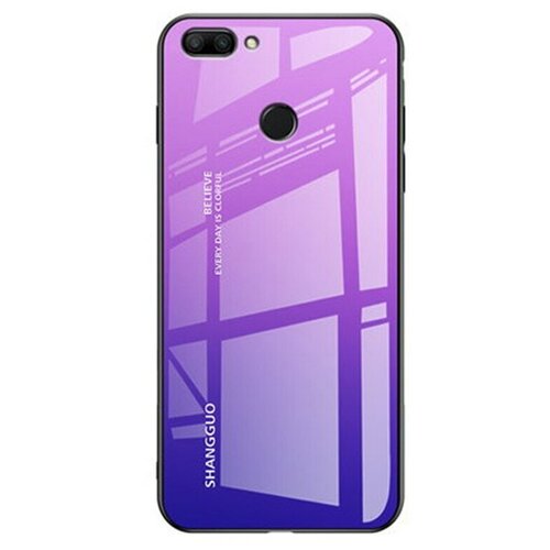 фото Чехол-бампер mypads для huawei honor 9 стеклянный из закаленного стекла с эффектом градиент зеркальный блестящий переливающийся фиолетовый