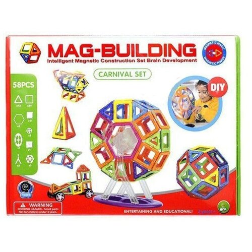 Магнитный конструктор Mag-Building 58 деталей Carnival GB-W58 конструктор mag building carnival gb w28