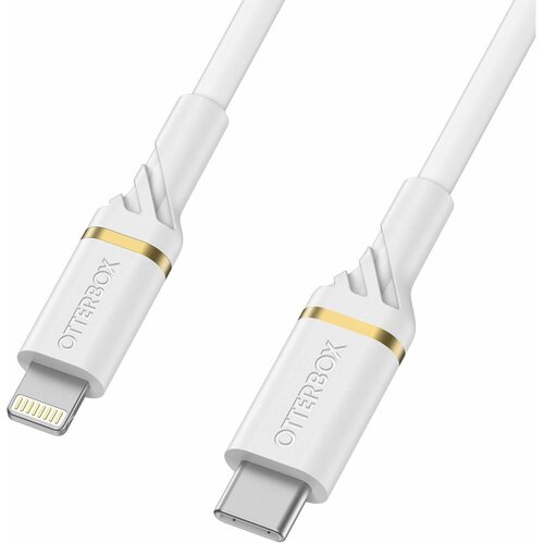 Кабель OtterBox Lightning / USB-C, 2 метра, Standart, для быстрой зарядки, цвет Cloud Dust (White) (78-52646) кабель otterbox usb c usb a 2 метра premium для быстрой зарядки цвет cloud white белый 78 52668