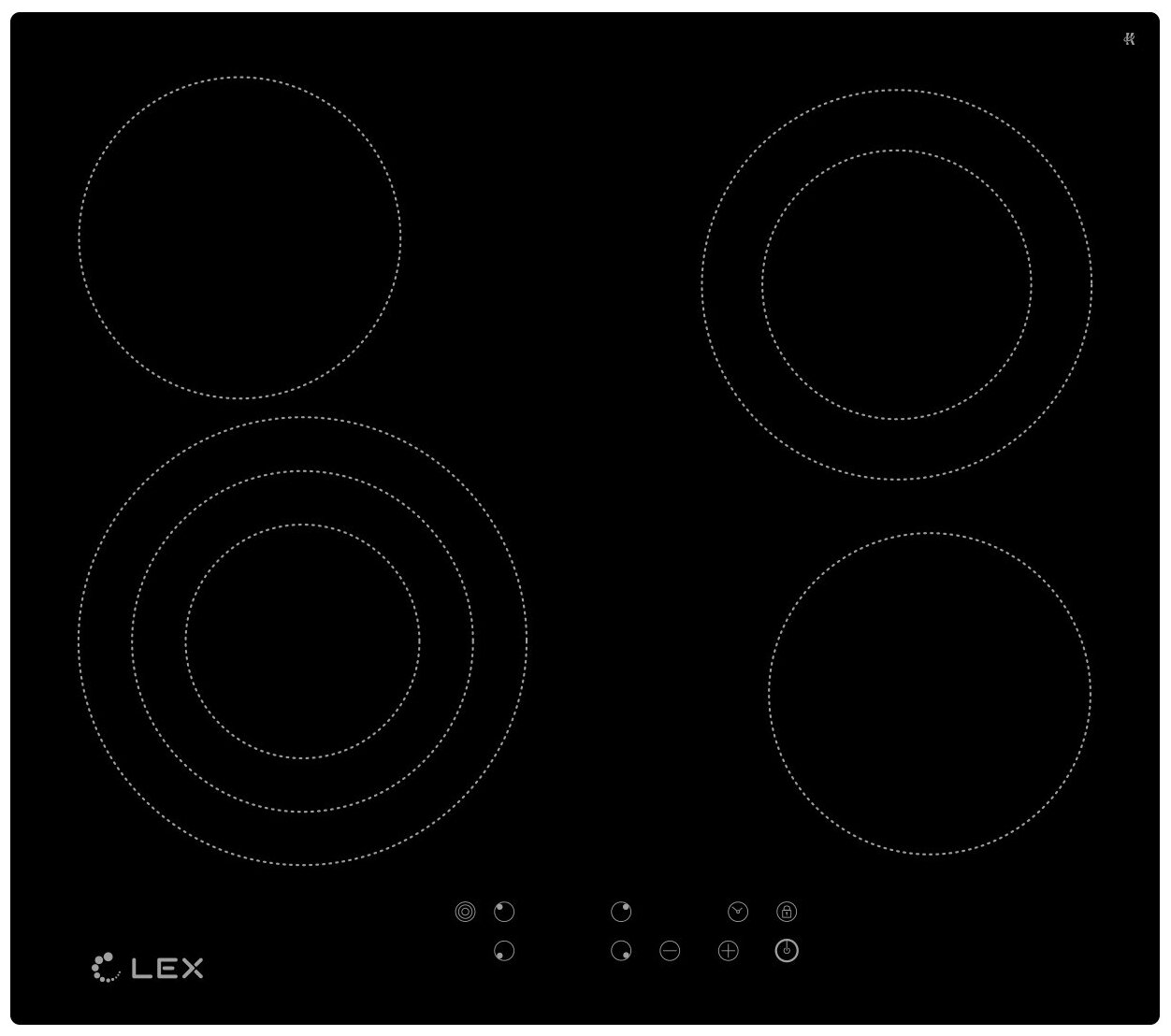Варочная панель электрическая LEX EVH 642-2 BL, Hi-Light, черный