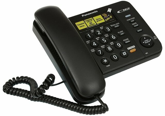 Проводной телефон Panasonic Телефон Panasonic KX-TS2358RUB, черный