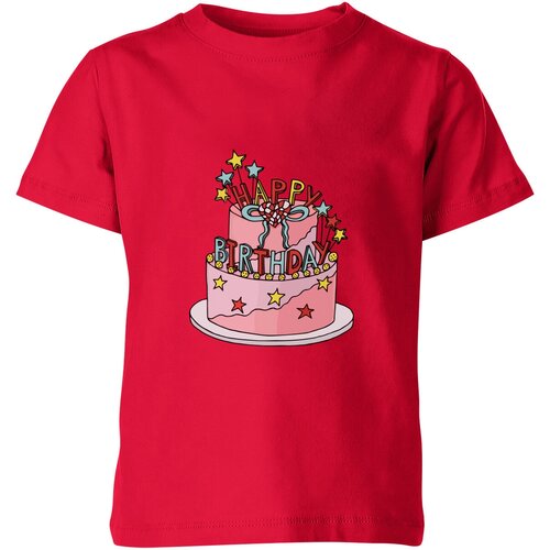 Футболка Us Basic, размер 12, красный пожарная кукла мягкая керамика украшение для торта на день рождения торт топпер пожарная машина вечеринка детская вечеринка день рожд