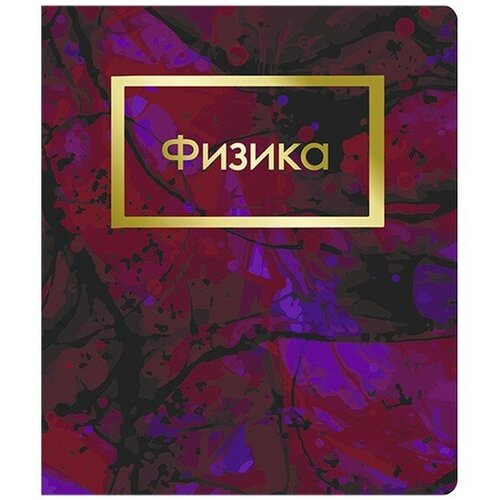 Тетрадь предм Мрамор темный 48л кл Физика, обл мел карт, блок офсет 9310345 тетрадь на кольцах 100 листов в клетку счастье твёрдая обложка ламинация софт тач тиснение фольгой блок офсет