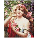 Luca-S Набор для вышивания Девушка с розами (B549) - изображение
